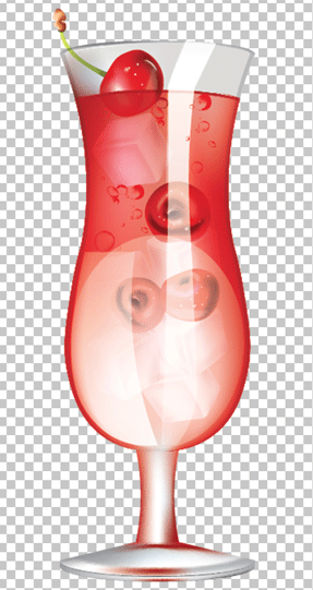 A glass with red drinks and cherry png image