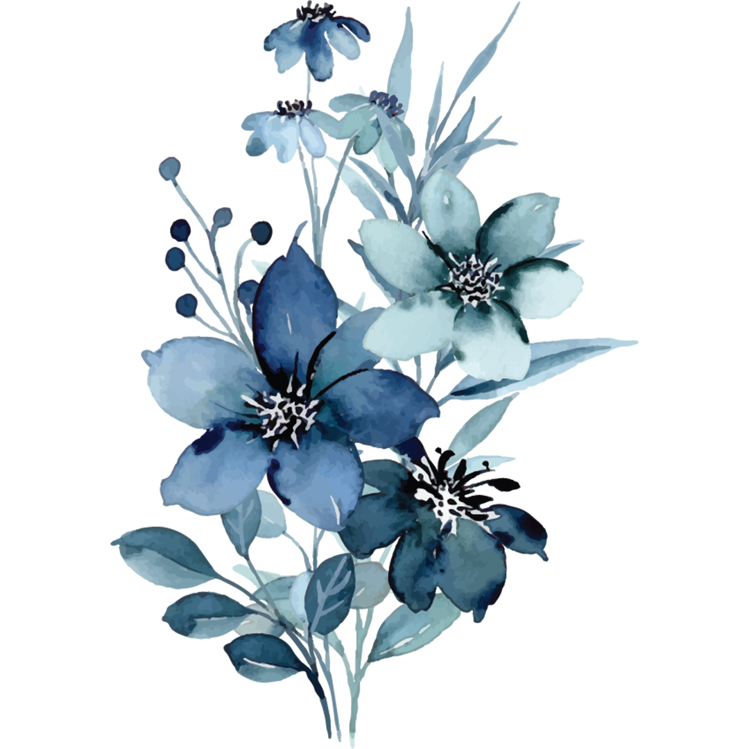 Blue flower Painting PNG image | OngPng