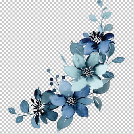 Blue flower watercolor PNG image