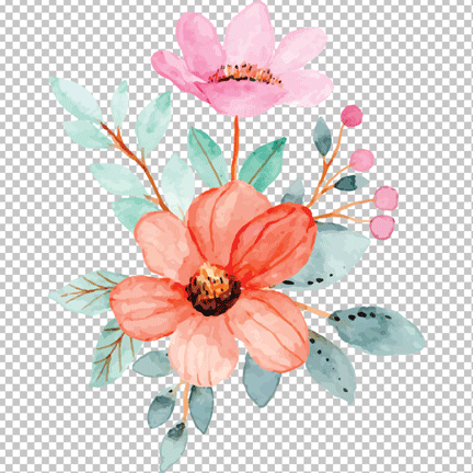 Watercolor flower png image