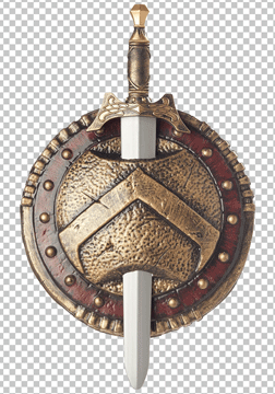 Spartan shield with sword PNG image