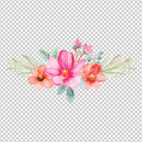 Colorful watercolor flower PNG image