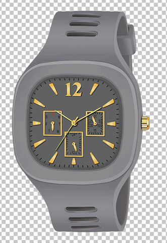 grey Shopoholic square wristwatch png image
