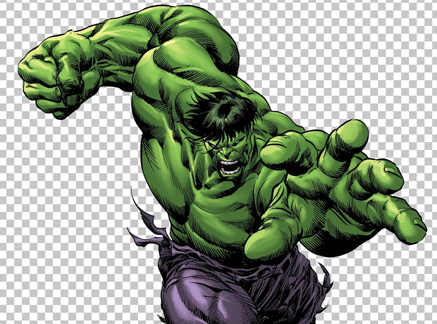 Cartoon Hulk about to punch png image
