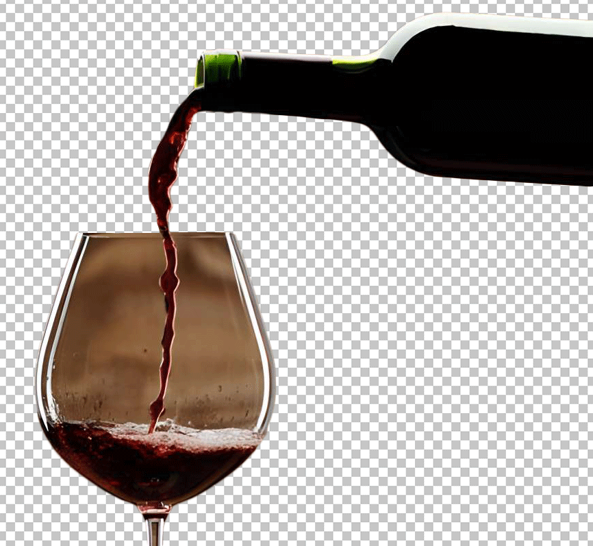 Wine pouring in glass png image