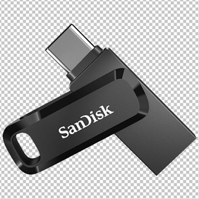 Black SanDisk USB PNG image