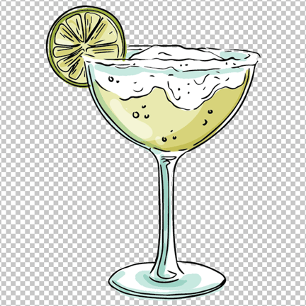 Cocktail glass with lemon png image