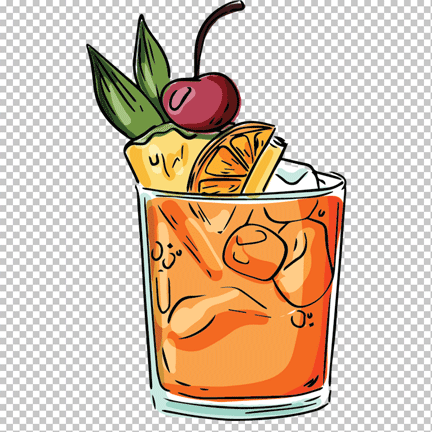 vector Drinks with orange juice and Cherry png image