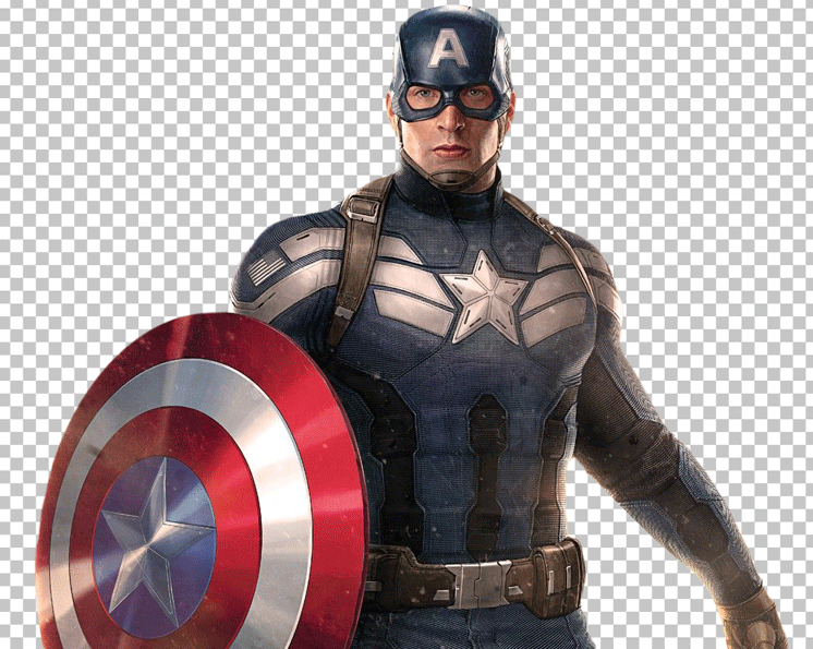 Captain America holding a shield png image