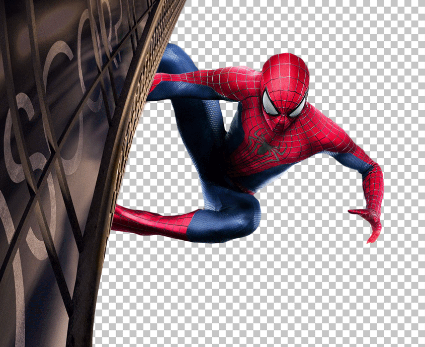 Spiderman on a wall PNG image