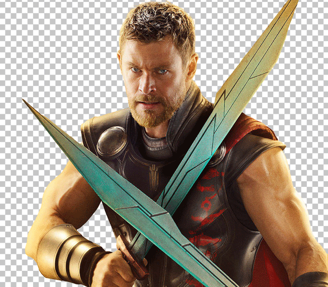 Thor holding two sword png image