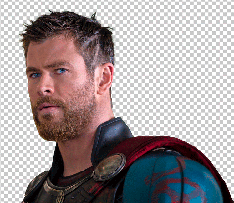 Thor with short hair staring png image