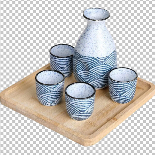 Traditional Japanese Sake Set PNG Image