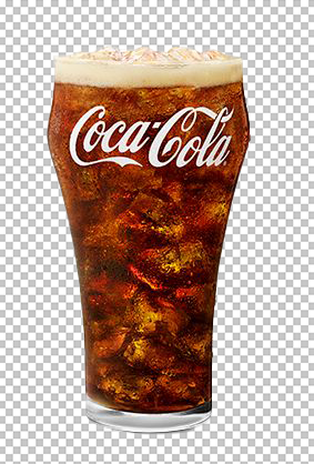 Glass of Coca-Cola with ice PNG Image