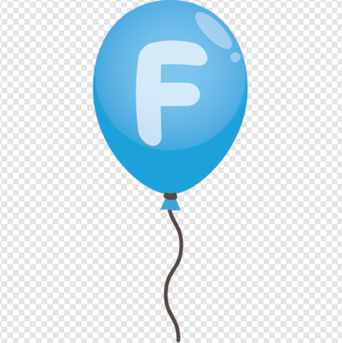 Letter F balloon png Image