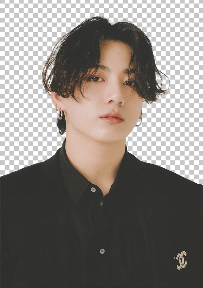 Cute JungKook wearing black shirt png image