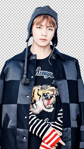 Kim Tae-hyung wearing woolen cap png image