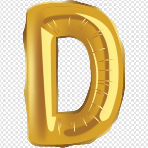 Gold Balloon Alphabet D png image