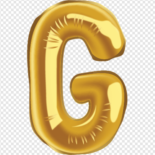 Gold Balloon Alphabet G png image