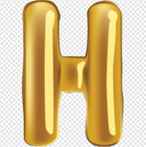 Gold Balloon Alphabet H png image