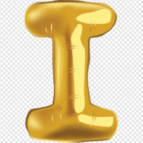 Gold Balloon Alphabet I png image