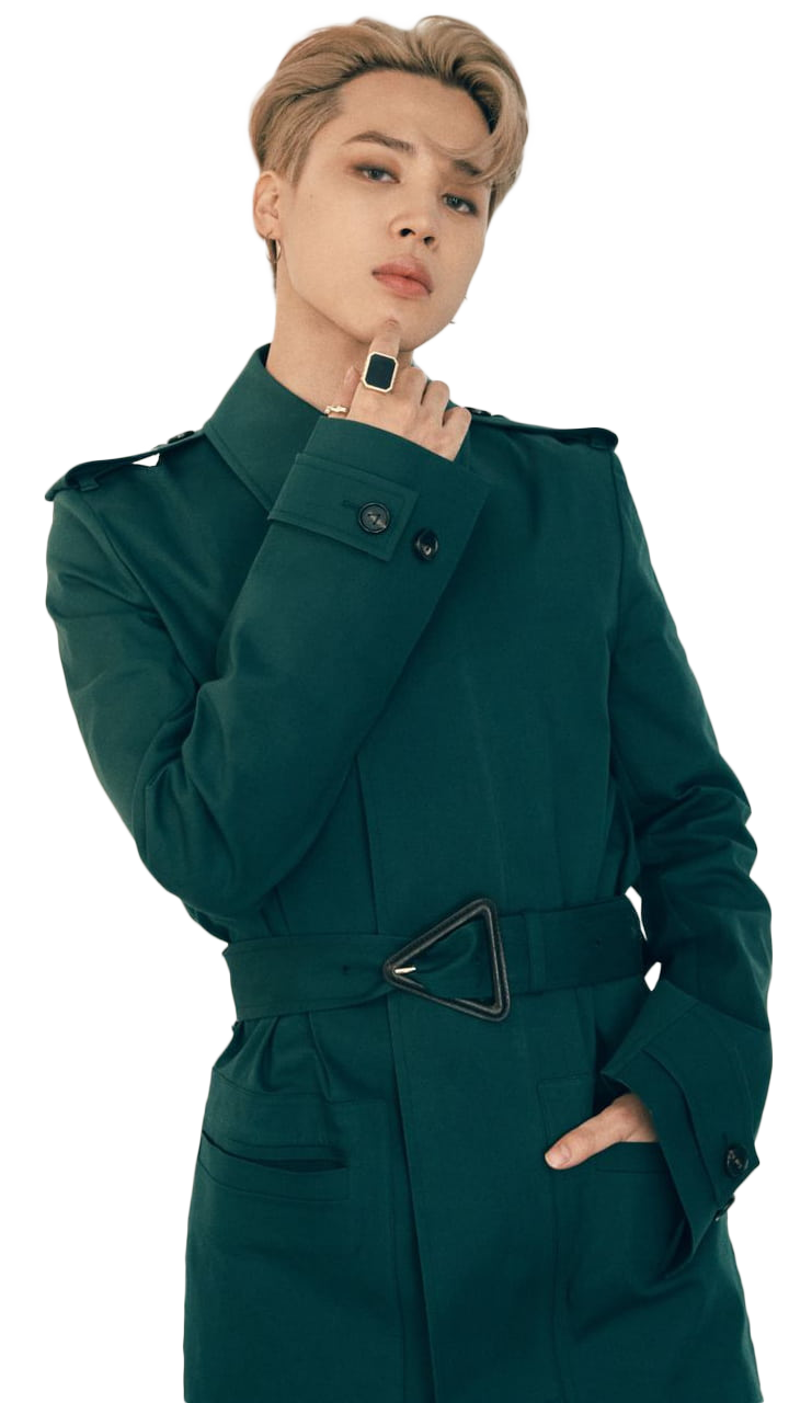 Park Ji-min wearing green coat png image | OngPng