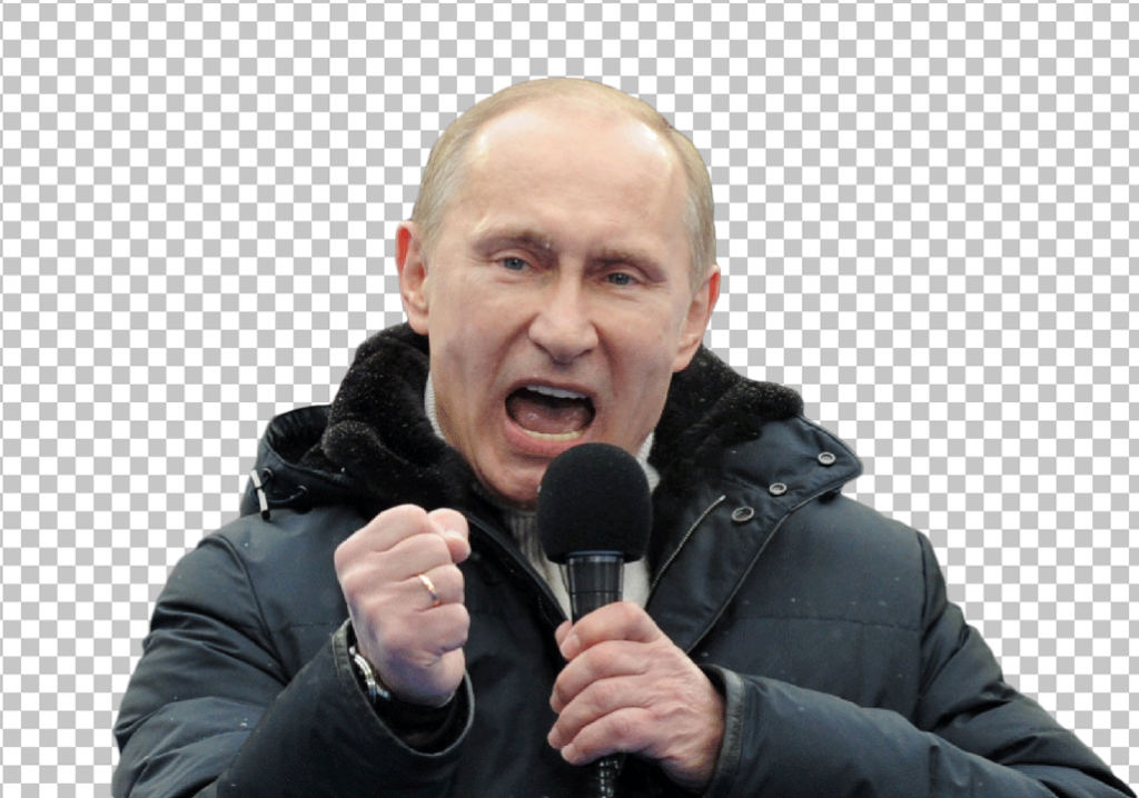 Vladimir Putin speaking on a mike png image
