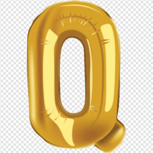 Gold Balloon Alphabet Q png image