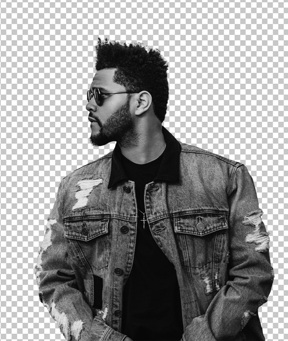Black and white the weeknd wearing sunglasses png image