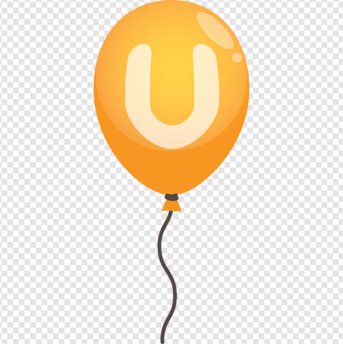 Letter U balloon png Image