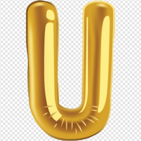 Gold Balloon Alphabet U png image