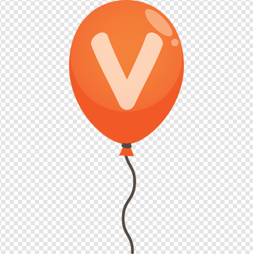 Letter V balloon png Image