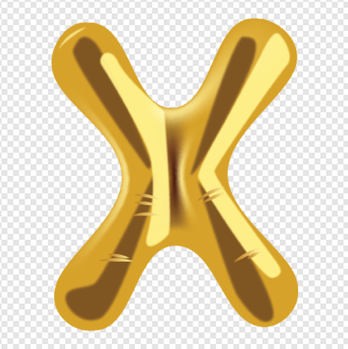 Gold Balloon Alphabet X png image