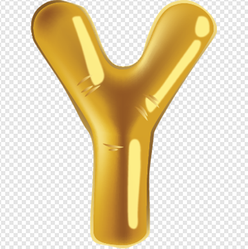 Gold Balloon Alphabet Y png image