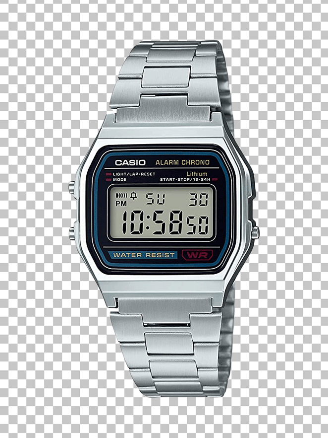 Silver Casio vintage watch png image