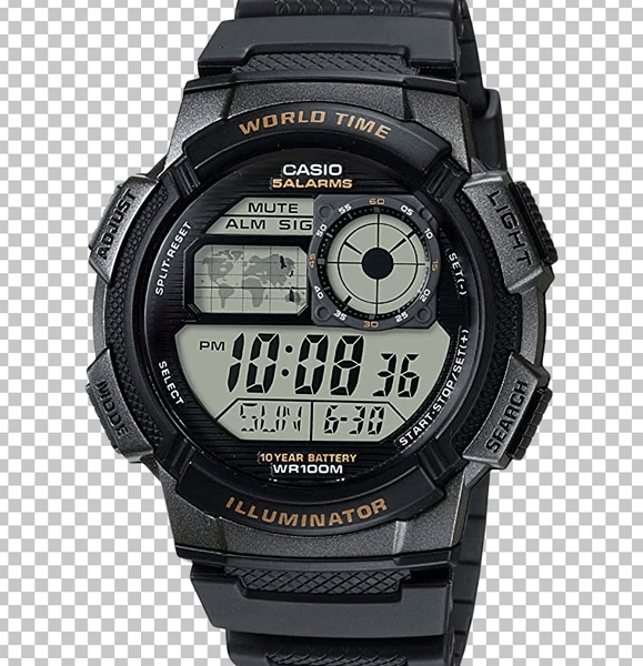 Casio 5 alarms watch png image