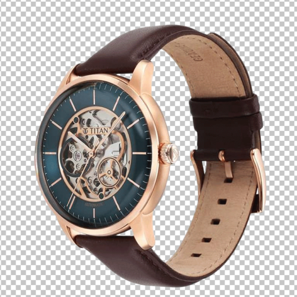 Titan Mechanical Analog green Dial Watch png image