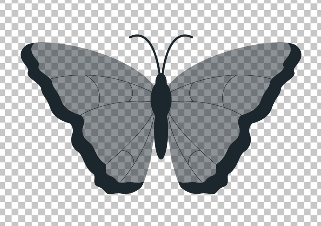 black and grey butterfly PNG image