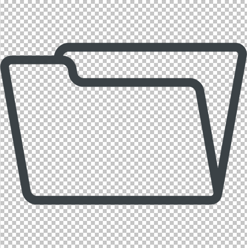 Black Folder icon with transparent image