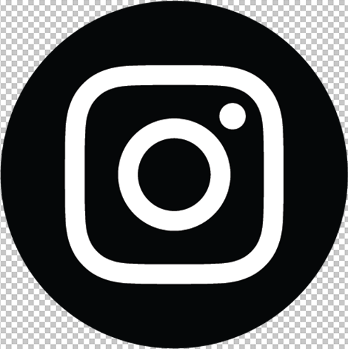 Black and white Instagram icon with transparent image