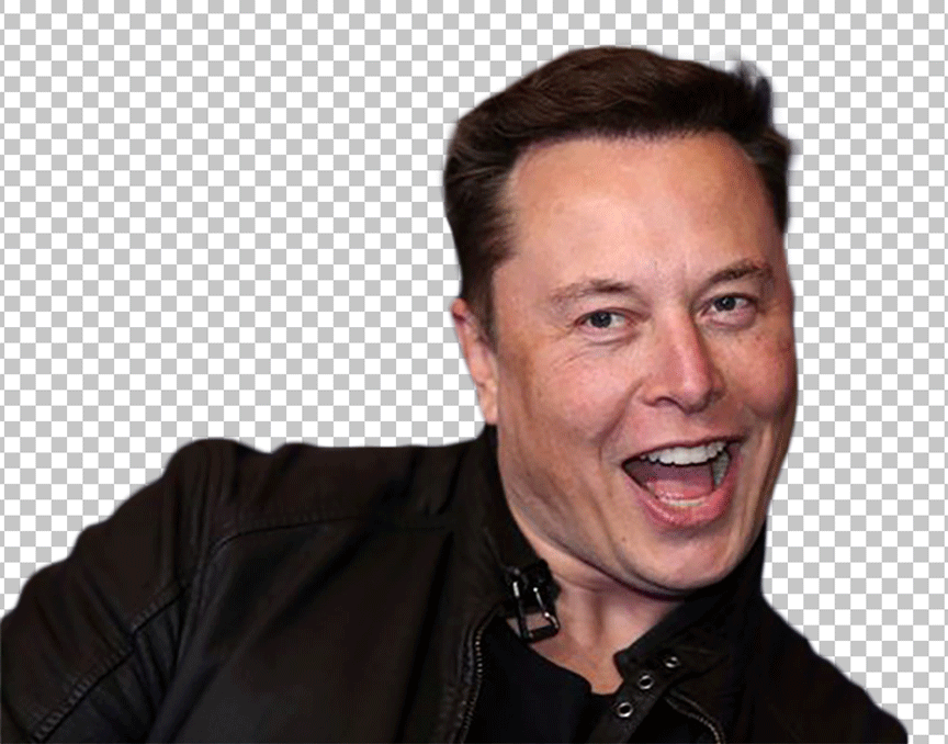 Elon Musk Happy face PNG image