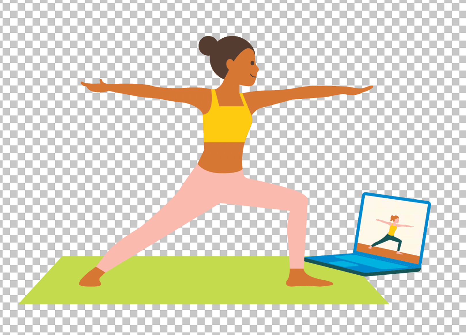 Online Yoga class PNG image