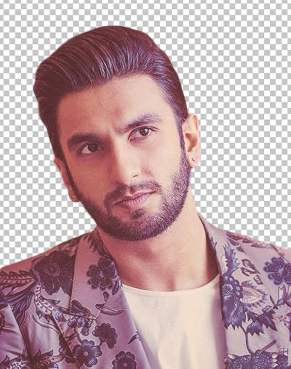Ranveer Singh with a beard and a white shirt PNG image
