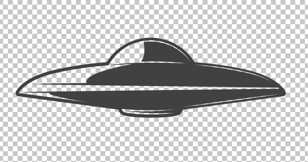 black and white-UFO PNG Image