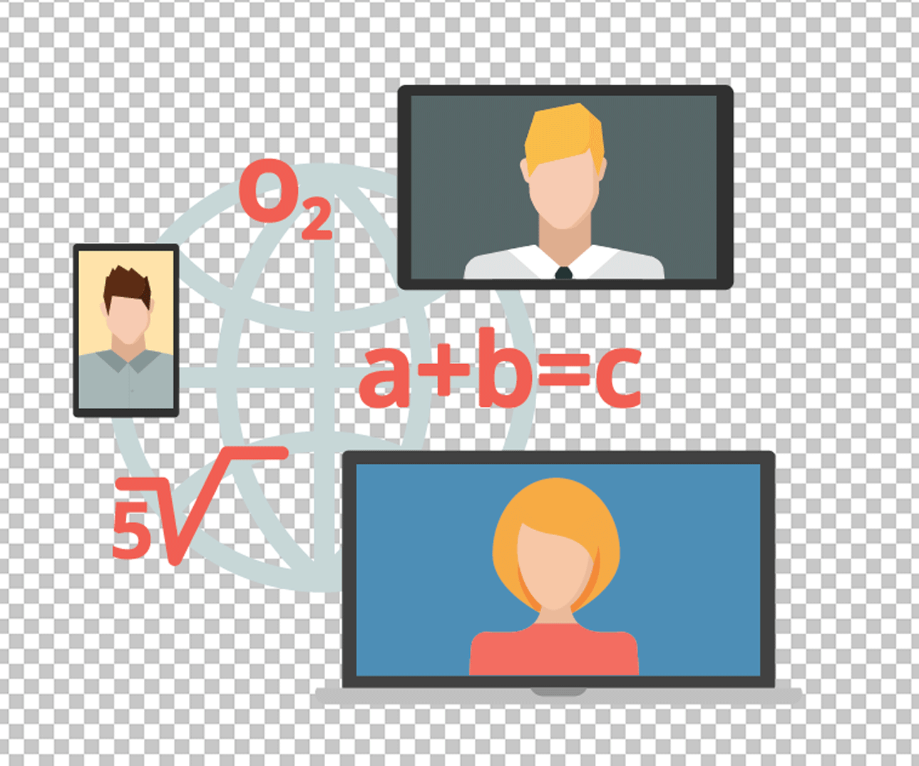 Online math learning PNG image