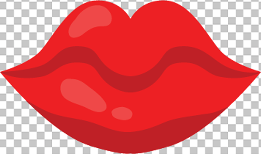 Cartoon Red Lips with closed mouth PNG image