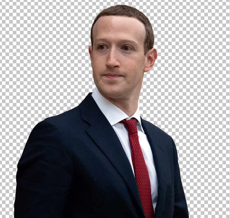 Mark Zuckerberg wearing suit with red tie PNG image