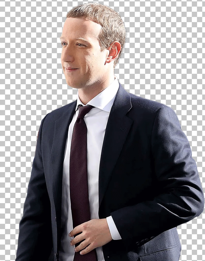 Mark Zuckerberg in suit and tie PNG image