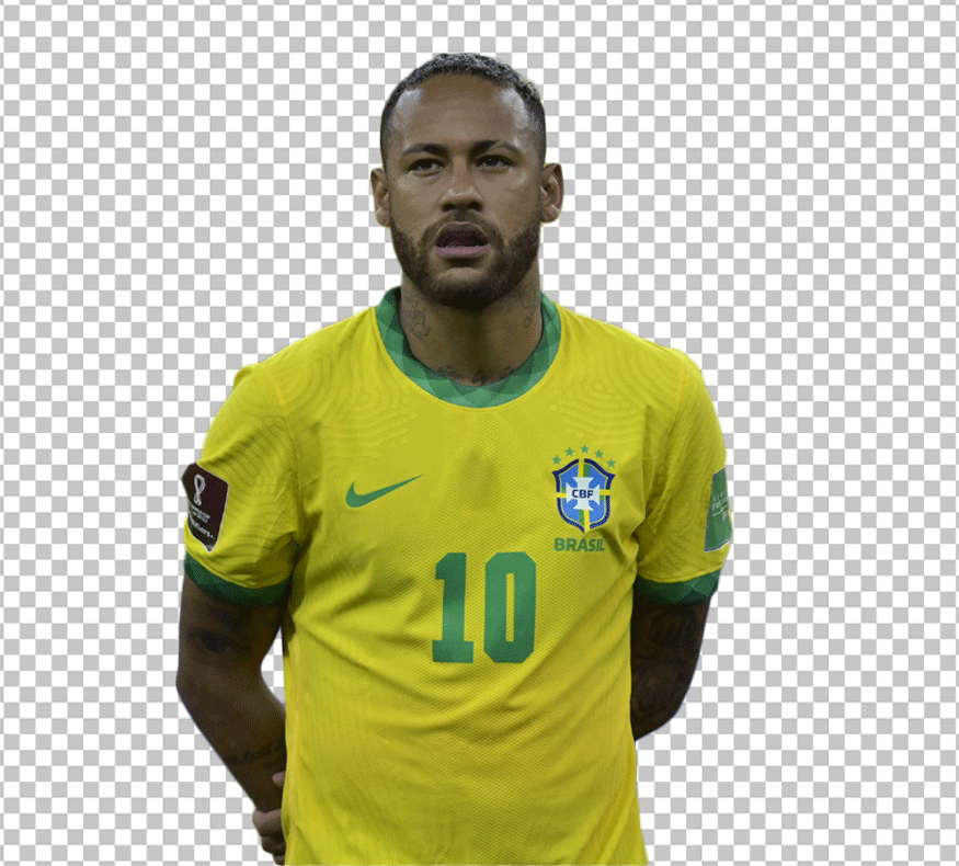 Neymar Jr Brazil yellow jersey with the number 10 PNG Image