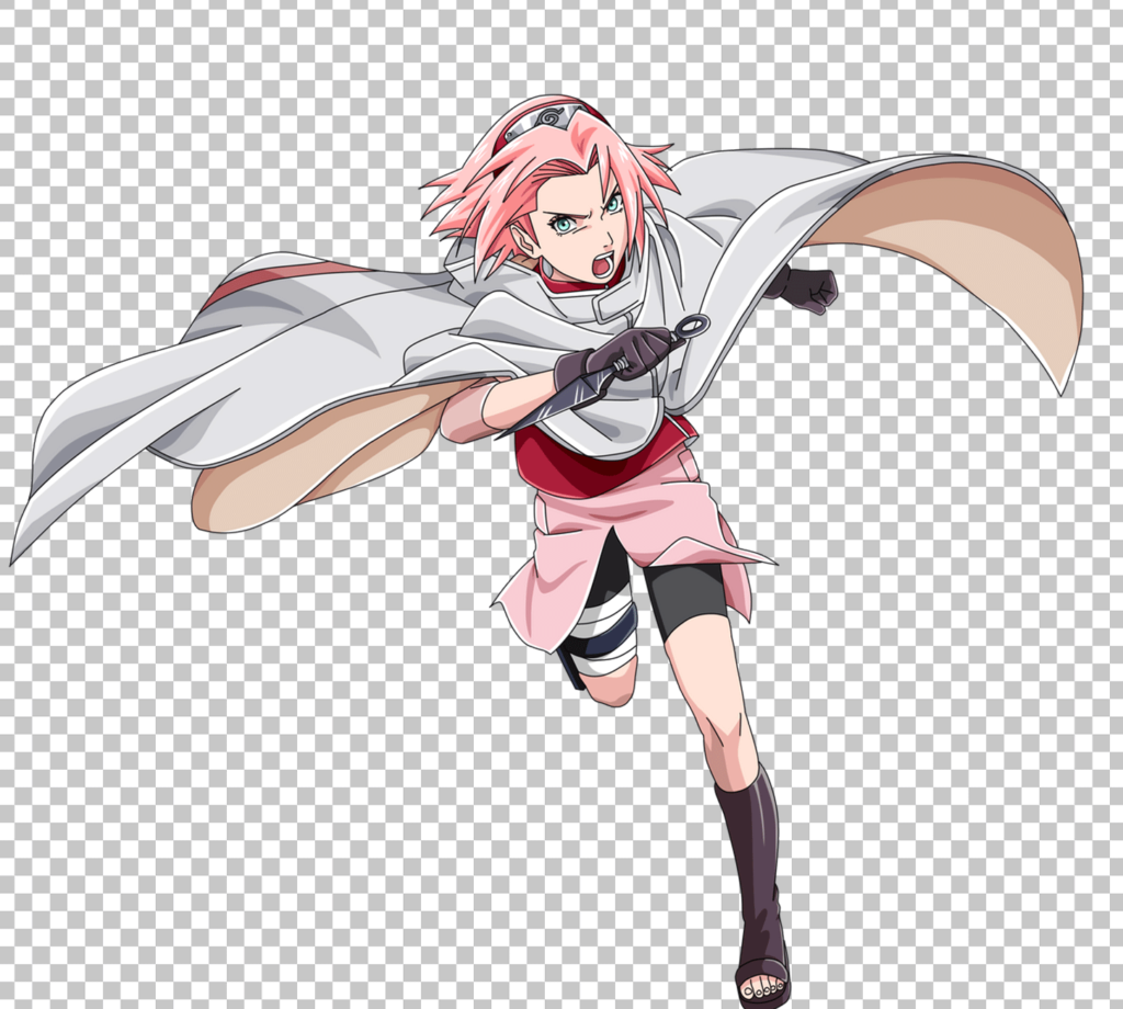 Sakura Haruno running with a sword